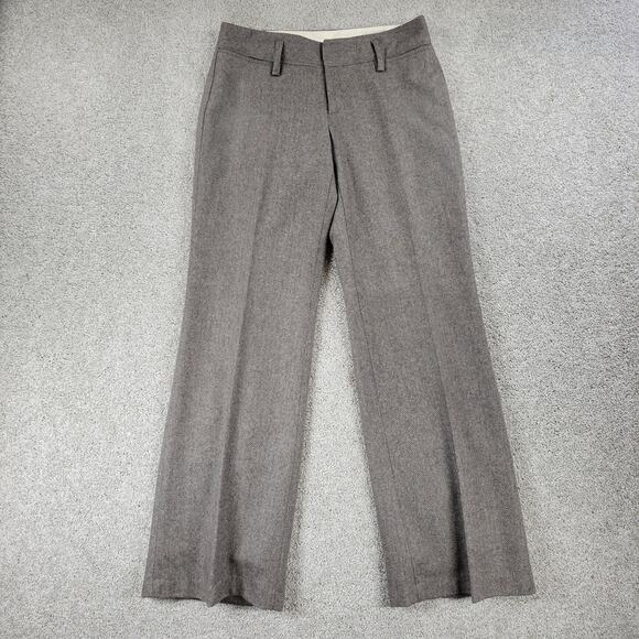 VTG Banana Republic Wool Pants 6 Brown Herringbone Jackson Fit Wide Leg USA - Picture 1 of 12